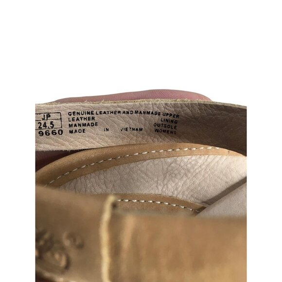 Timberland Earthkeepers Sandals Womens 7.5 Tan Wedge Cork Anti Fatigue Leather - Picture 4 of 14